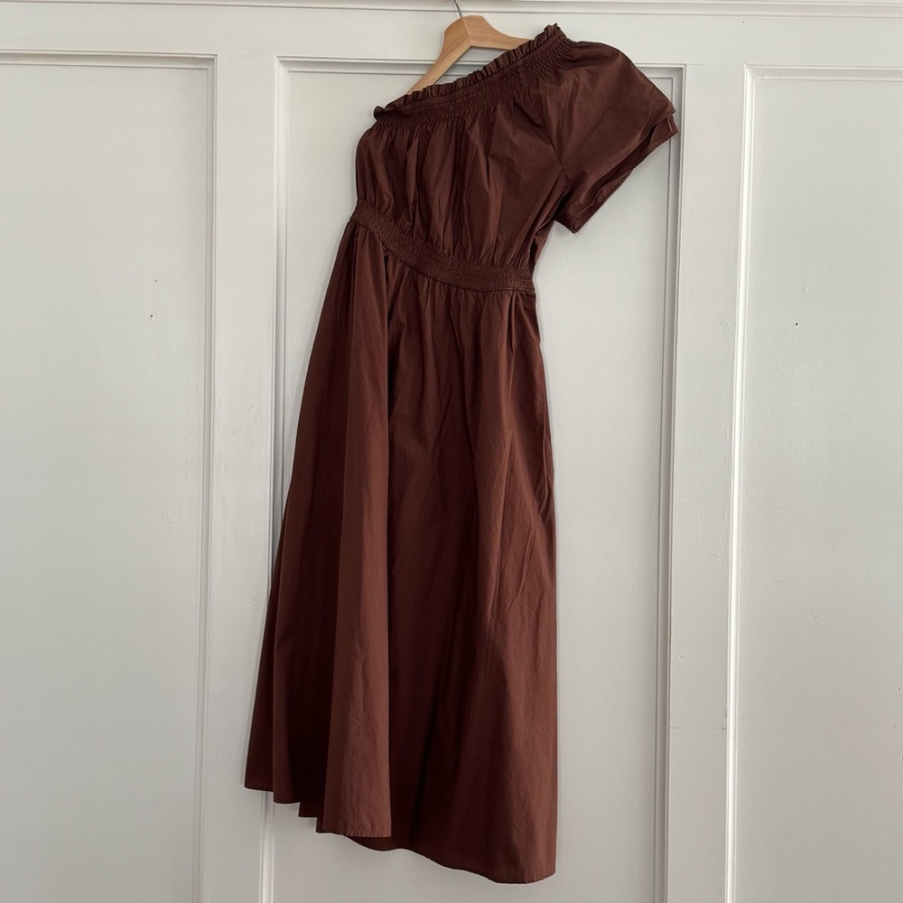 J. Crew Chocolate Brown One Shoulder Dress